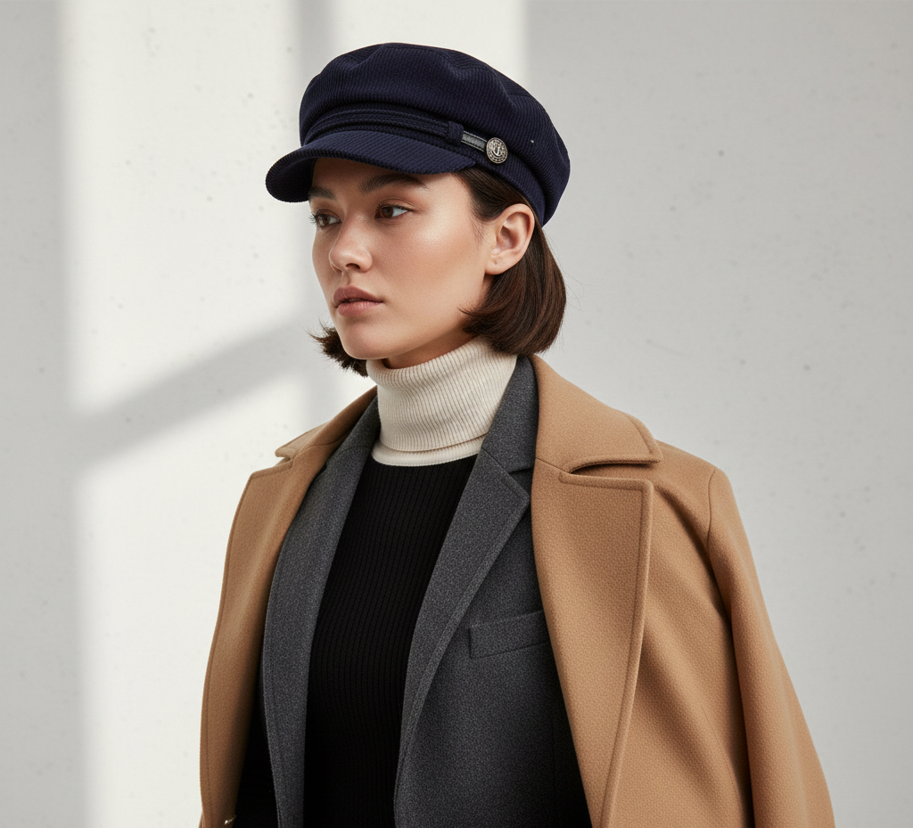 Midnight Navy Corduroy Baker Boy Cap – Urban Heritage Edition