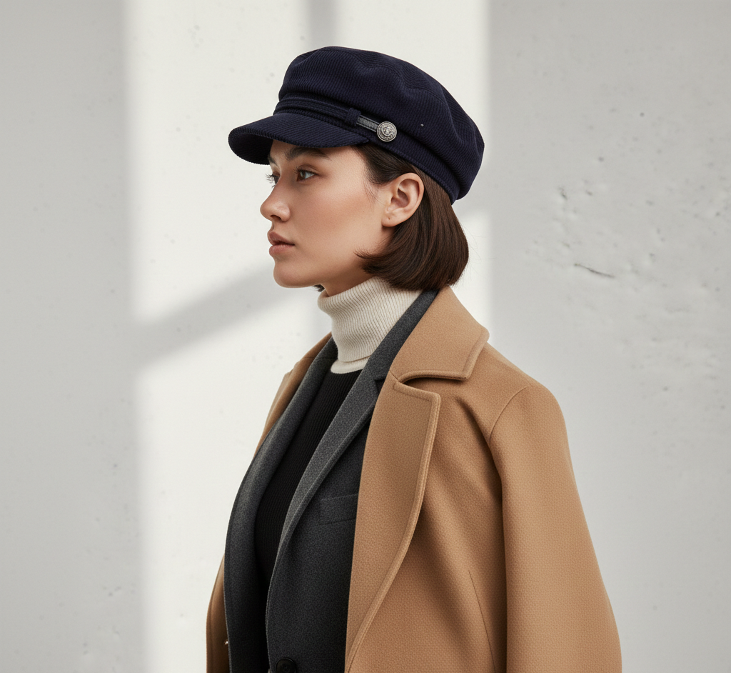 Midnight Navy Corduroy Baker Boy Cap – Urban Heritage Edition