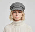 Herringbone Baker Boy Cap – Slate Grey Signature