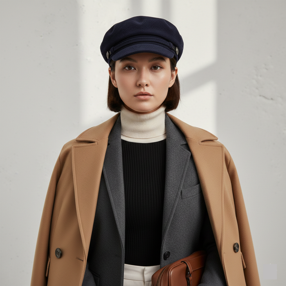 Midnight Navy Corduroy Baker Boy Cap – Urban Heritage Edition