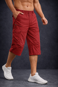 Man wearing red shorts